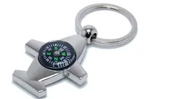 جاکلیدی طرح هواپیما همرا با قطب نما Airplane compass keychain