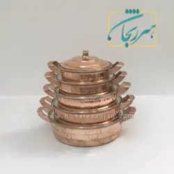 ماهیتابه مسی راسته زنجان سرویس 10 پارچه چکشی