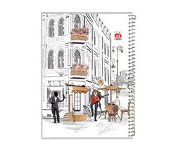 دفتر سیمی 60 برگ جلد طلقی فانتزی نهال آلما