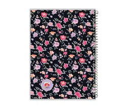 دفتر سیمی 60 برگ جلد طلقی طرح گل نهال آلما