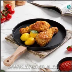 تابه سرو فلزی دسته چوبی