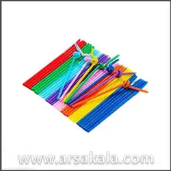 نی نوشیدنی تاشو رنگی 50 عددی