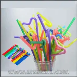 نی نوشیدنی تاشو رنگی 50 عددی
