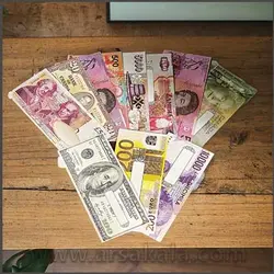 پاکت پول طرح دلار و ارز