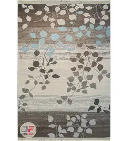 فرش ماشینی فانتزی طرح گبه زمینه طوسی قهوه ای کد 504 - دیجی فرش