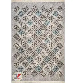 فرش ماشینی گبه فانتزی اتاق خواب زمینه نقره ای کد 500 - دیجی فرش