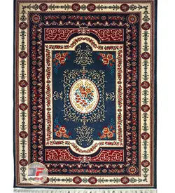 فرش گبه ماشینی مشهد زمینه سرمه ای کد 61400053 - دیجی فرش
