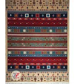 فرش ماشینی طرح گبه عشایری کد 61400061 - دیجی فرش