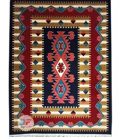 فرش گبه کاشان زمینه سرمه ای کد 61400018 - دیجی فرش