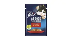 پوچ بچه گربه فلیکس با طعم گوشت گاو و مرغ