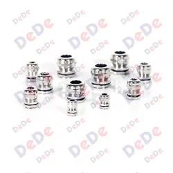 گلند کابل فلزی با سایز رزوه M16*1.5 و جنس بدنه برنج با آبکاری نیکل (MM16)