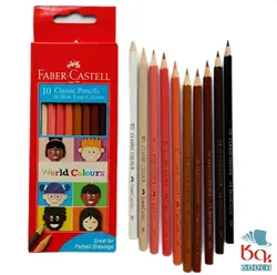 مداد رنگی 10 رنگ، رنگ پوست جعبه مقوایی فابرکاستل