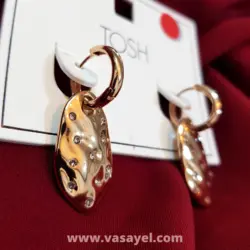 گوشواره برگ کاکتوس نگین دار تاش tosh