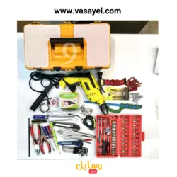 جعبه ابزار کامل 120 پارچه صنعتی حرفه ای به همراه دریل چکشی مدل v001