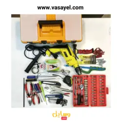 جعبه ابزار کامل 120 پارچه صنعتی حرفه ای به همراه دریل چکشی مدل v001