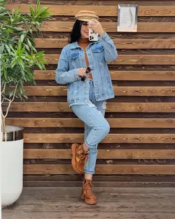 كت نیمتنه جين كوتاه آبي كد 1048