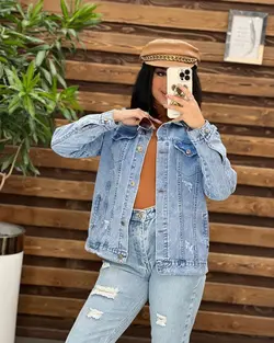 كت نیمتنه جين كوتاه آبي كد 1048