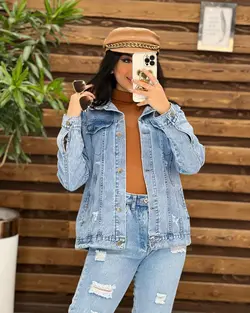 كت نیمتنه جين كوتاه آبي كد 1048