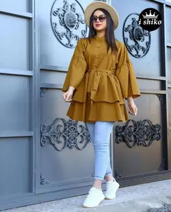 مانتو عروسكي كوتاه سه دكمه كد 1207