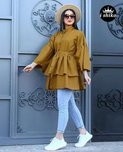 مانتو عروسكي كوتاه سه دكمه كد 1207