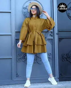 مانتو عروسكي كوتاه سه دكمه كد 1207