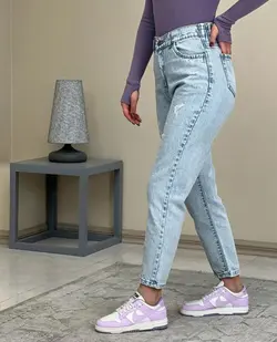 شلوار مام فيت آبي كد 1286