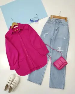 مانتو اسپرت تك جيب پوپلين كد 1526