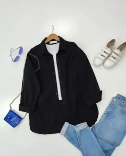 مانتو اسپرت تك جيب پوپلين كد 1526