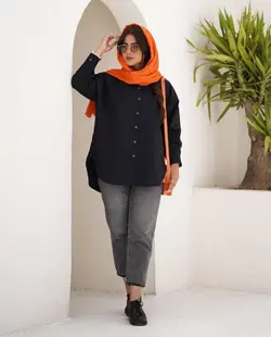 مانتو اسپرت تك جيب پوپلين كد 1644