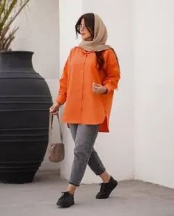 مانتو اسپرت تك جيب پوپلين كد 1644