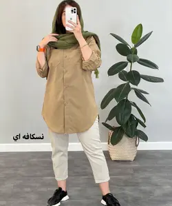 مانتو شوميزي جلو دكمه لينن(H) كد 4227