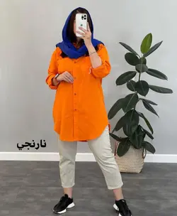 مانتو شوميزي جلو دكمه لينن(H) كد 4227