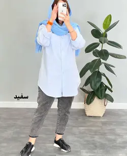 مانتو شوميزي جلو دكمه لينن(H) كد 4227