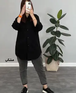 مانتو شوميزي جلو دكمه لينن(H) كد 4227