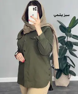 مانتو بغل دكمه لينن كد 2815b