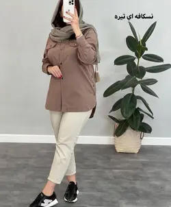 مانتو بغل دكمه لينن كد 2815b