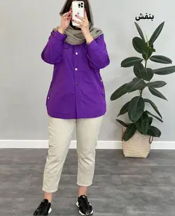 مانتو بغل دكمه لينن كد 2815b