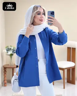 شومیز یقه مردانه کد 16646 - فروشگاه ای شیکو