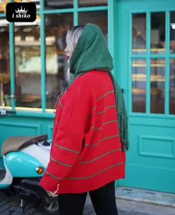 بافت دخترانه راه راه اسپرت کد 17053 - فروشگاه ای شیکو