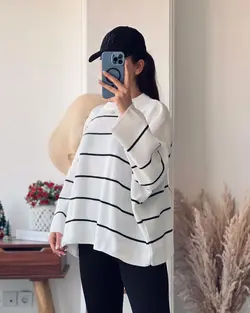 بلوز دخترانه راه راه اسپرت 72616