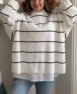 بلوز دخترانه راه راه اسپرت پر طرفدار 69384