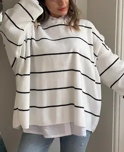 بلوز دخترانه راه راه اسپرت پر طرفدار 69384