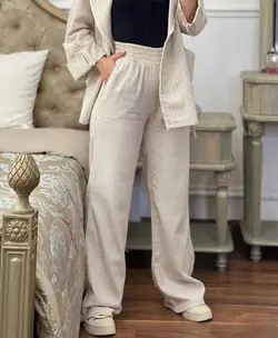 شلوار بگ لينن  نچرال كد 1855