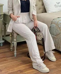 شلوار بگ لينن  نچرال كد 1855