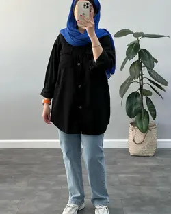 مانتو كتان دو جيب رنگي كد 665583