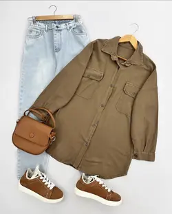 مانتو شومیزی دو جیب A کد 1304