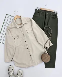 مانتو شومیزی دو جیب A کد 1304