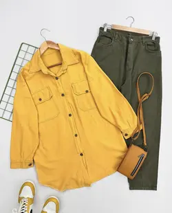 مانتو شومیزی دو جیب A کد 1304