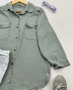 مانتو شومیزی دو جیب A کد 1304