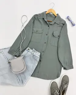 مانتو شومیزی دو جیب A کد 1304